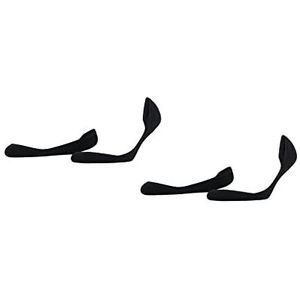 ESPRIT Solid Low 2 stuks onzichtbare sokken voor dames, biologisch katoen, duurzaam, beige, wit, zwart, voetbescherming met ultra-lage hals, anti-slipsysteem op de hiel, 2 paar, Zwart (Zwart 3000)