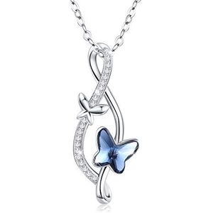 Sterling zilveren vlinderketting oneindigheid vlinder hanger sieraden voor vrouwen meisje