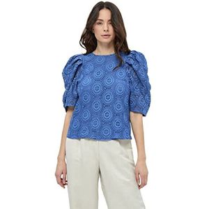 Minus Kalina korte blouse van kant, korte damesblouse van kant, 1530 Regatta Blue