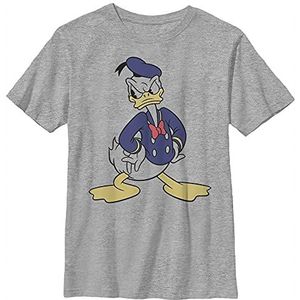 Disney Donald Duck Traditioneel T-shirt Angry Pose Portret Boys Grey Heather Athletic XS, Athletic grijs gemêleerd