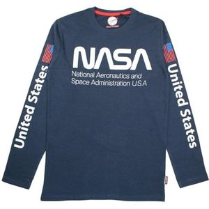 NASA Heren T-shirt - L, marineblauw, L, Marinier