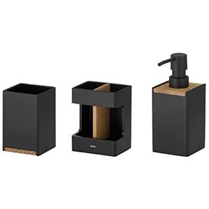 Dobbelstenen wc-set, 3 stuks, zwart mat