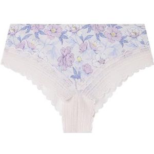 women'secret Brasilien Wide Brief Second Round Micro Print Damesslip, Meerkleurig, XS