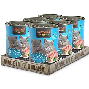 Leonardo Natvoer [6 x 400 g kitten] Graanvrij natvoer voor katten | Volledig natvoer in doos