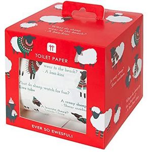 Talking Tables Kerst toiletpapier met schaap | Funny Loo badkameraccessoires, cadeaus voor Kerstmis