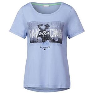 Street One A318373 Jersey T-shirt, Mid Sunny Blue, 40 dames, Mid Sunny Blue, 38, Mid Sunny Blue