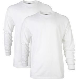 Gildan Ultra Cotton T-shirt met lange mouwen, stijl G2400, multipack T-shirt voor heren (10 stuks), Wit