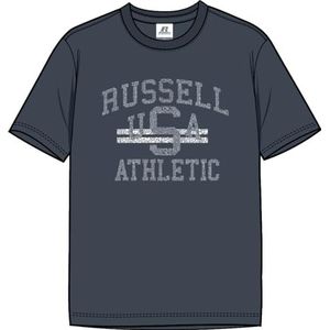 RUSSELL ATHLETIC RUA-s/S Crewneck T-shirt voor heren, Schaduwblauw