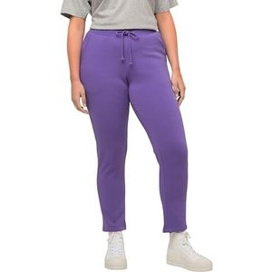 Ulla Popken Joggingbroek voor dames, zachte binnenkant, elastische taille, lila, 60-62 grote maat, Lila.