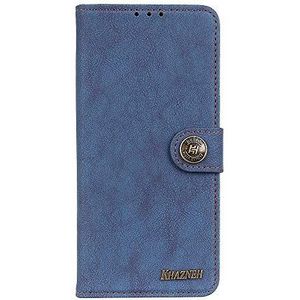 iPhone 8 Wallet Case Luxe Wallet Case met muntvak en creditcardvakjes, magnetische sluiting, stootvast, flexibel zacht rubber, TPU blauw