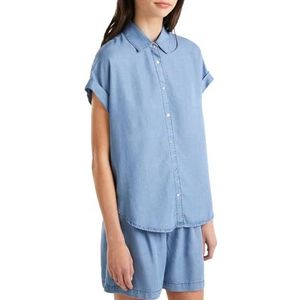 United Colors of Benetton Chemise Femme, bleu, XXS