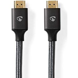 Nedis - Ultra High Speed HDMI-kabel - HDMI stekker - 48Gbps - 2m - Rond - Metaal - Antraciet