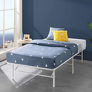 ZINUS SmartBase Lattenbodem, 35 cm, reeds gemonteerd, metalen bedframe, voor volwassenen, kinderen en jongeren, eenvoudig te monteren, opslag onder het bed, 90 x 190 cm, wit