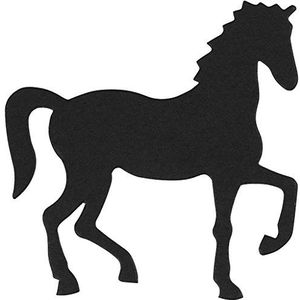 10 stuks emblemen van karton 60 x 64 mm zwart paard