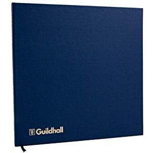 Exacompta - Ref. 52/7Z - Guildhall - telboek, 298 x 305 mm, 7 debietkolommen, 160 pagina's van hoogwaardig 95 g/m² papier, hardcover van blauw vinyl, traditioneel genaaid