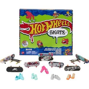 Hot Wheels Skate Fingerboards, 10 stuks, 5 paar afneembare skateschoenen, gedetailleerde afbeeldingen over het thema Hot Wheels, speelgoed voor kinderen, 5 jaar, HTP59
