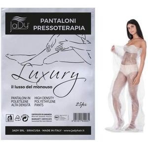 JaDy - Pressotherapie-broek, luxe, luxe, wegwerpbroek, voor modder en algen, cartene, verpakking van 25 stuks, gemaakt in Italië, transparant, 25 stuks (Confezione da 1), Transparant