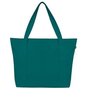 Ecoright Canvas Tote Bag voor Vrouwen met Ritssluiting & Binnenzak, 100% Organic Cotton Tote Bags voor Men, Winkelen, Strand, Groen, 1 Stuk, Utility, Groen, Utility