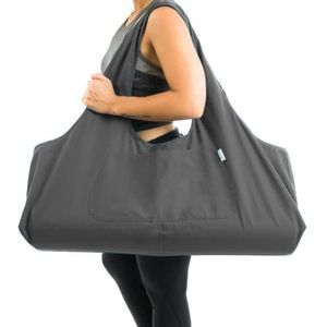 Yogiii Grote yogamat-tas | De YogiiiTotePRO | Grote draagtas met zijvak | Yogatas voor yogamat en blokken, Asgrijs., Grote draagtas