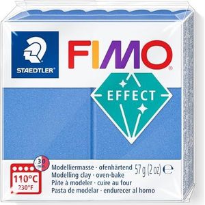 STAEDTLER FIMO Effect 8010-31 boetseerklei, polymeer, ovenhardend, metallic blauw (1 blok van 57 g)