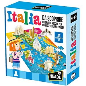 Headu - Italië om puzzel te ontdekken, meerkleurig, IT23110