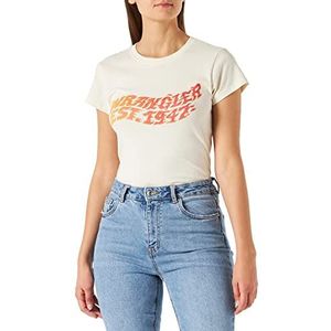 Wrangler shrunken band tee dames hemd, Gebruikt wit.