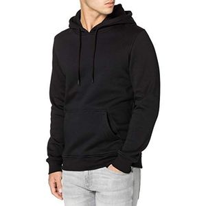 Build Your Brand Sweatshirt met capuchon voor heren, zwart/grijs gemêleerd.