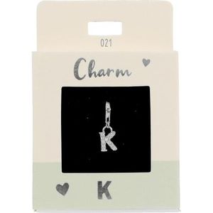 Depesche 11785-021 Express Yourself Charms Hanger voor kettingen en armbanden, letter K, verzilverd, als klein cadeau