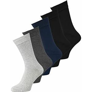 Jack & Jones Jacbasic Bamboo Sock 5 Pack Noos herensokken, zwart / details: zwart - marineblauw - donkergrijs gemengd - lichtgrijs gemengd