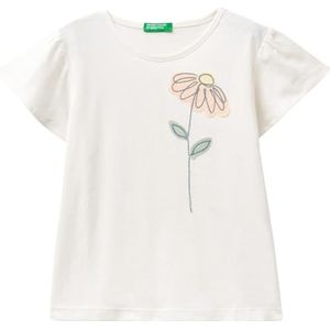 United Colors of Benetton T-shirt 3096g10dy T-shirt voor meisjes (1 stuk), Crème 0z3