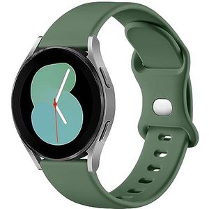 Mastten Polsband van 20 mm, compatibel met Samsung Galaxy Watch 4/Watch 5/Watch 6 44 mm, 40 mm, gesp met twee gaatjes voor Galaxy Watch Active 2 40 mm/44 mm, sportpolsbandje, kakigroen