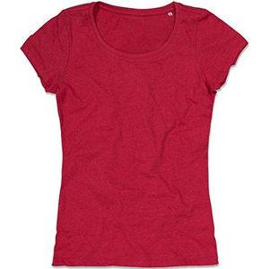 Stedman Apparel Lisa ST9900 T-shirt voor dames met korte mouwen en ronde hals, Rood (Cherry Heather)