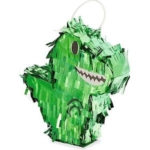 Relaxdays Pinata Dinosaurus om op te hangen, voor kinderen, meisjes en jongens, verjaardag, om te vullen, decoratie, groen