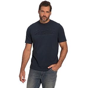 JP 1880 Vêtements pour hommes Big & Tall Plus Size L-8XL T-shirt, manches courtes, jersey flammé, imprimé, col rond, jusqu'à 8 XL 819932, bleu marine, 3XL