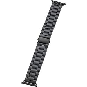 PETER JÄCKEL Horlogeband voor Apple Watch 40 mm (Series 4/5) / 38 mm (Series 1/2/3) van roestvrij staal zwart, metaal en polyurethaan