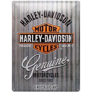 Harley-Davidson Genuine Motorcycles Reliëf Metalen Bord 30 X 40 cm