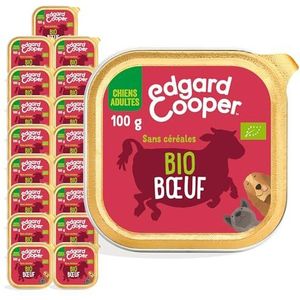 Edgard & Cooper Doos Patée Bio voor volwassen honden, zonder granen, biologisch voer, 100 g x 17 cm, vers, gezonde voeding, smakelijke en evenwichtige eiwitten