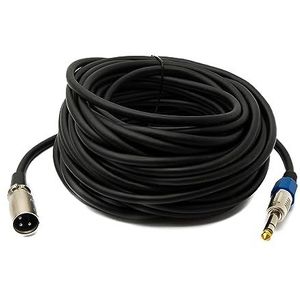 System-S Câble audio 15 m Jack 6,35 mm mâle vers XLR mâle adaptateur en noir