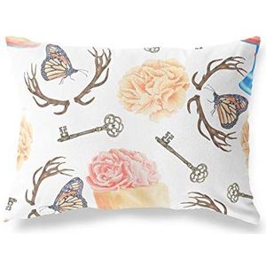 BonaMaison Decoratieve kussensloop met willekeurig patroon, bankkussenhoezen, decoratieve kussenslopen, kussensloop; bank, slaapkamer, kantoor, auto, 45 x 60 cm - ontworpen en
