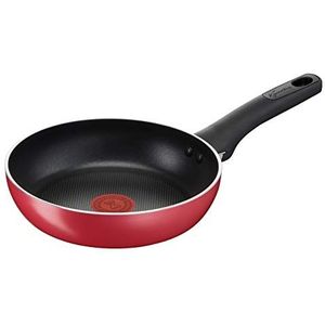 Lagostina Cuisine Mediterranée Pan Ø 20 cm voor inductie, aluminium antiaanbaklaag, met thermo-signaal-kookindicator, rood