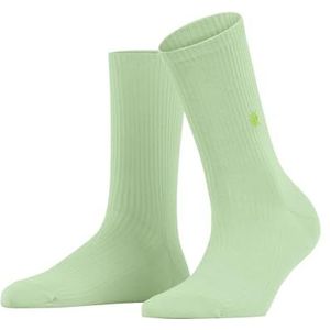 Burlington Dames York sokken ademend duurzaam biologisch katoen functioneel garen versterkt zacht platte naad geribbelde tenen effen voor dagelijks leven werk 1 paar, Pepermunt Groen 7663
