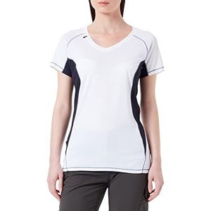 Regatta Beijing T-shirt voor dames, V-hals, korte mouwen, regular fit, wit (wit/navy 052)