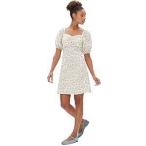 Koton Mini robe florale en viscose mélangée pour femme, Design écru (0d1), 36