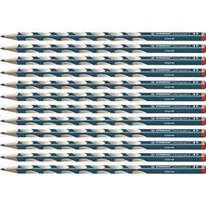 STABILO EASYgraph S - 12 stuks - ergonomisch fijn potlood HB (leiblauw) - rechtshandigen