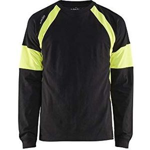 Blaklader 35201030 T-shirt met lange mouwen, zwart/geel, maat XXL