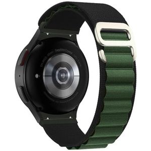 LKQASD Sport Alpine Loop Compatible avec Galaxy Watch 6 44 mm 40 mm Classic 43 mm 47 mm Bracelet en nylon avec crochet G Watch 5 Pro 4 Classic Strap (Color : BlackGreen 08, Size : Galaxy 5 40mm)