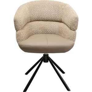 Kare Design Chaise de salle à manger pivotante Tasty - Marron - Hauteur d'assise : 49 cm - Pivotante à 360 ° - Pour salon - 82 x 63 x 61 cm (H x l x P)