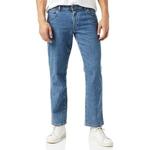 Wrangler Regular Fit Straight Leg Jeans voor heren, Blauw (Stonewash)