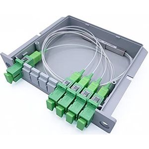 Elfcam® - Optische Vezelscheider (Splitter) Type DIN Rail, SC/APC PLC Singlemode Vezel Optische Splitter (1X4)