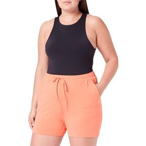 Kaffe Korte jersey damesjurk met trekkoord in de taille, koraal, XL, Koraal